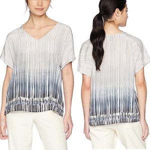 Nic+Zoe silk blend ombré stripe top Sz M